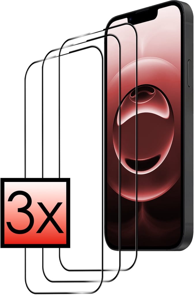Screenprotector - 3 Stuks - Geschikt voor Apple iPhone 16e / 17e - Full Cover - Beschermglas - Gehard Glas - Tempered Glass - Screen Protector