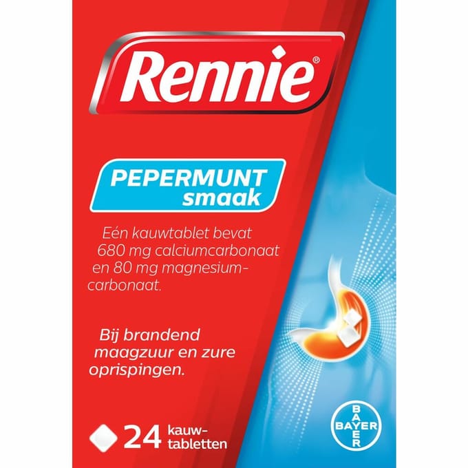 Rennie Pepermunt Kauwtabletten - 2 x 24 tabletten