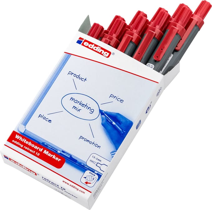 Whiteboard marker Retract 12 Edding 12-004 Groen