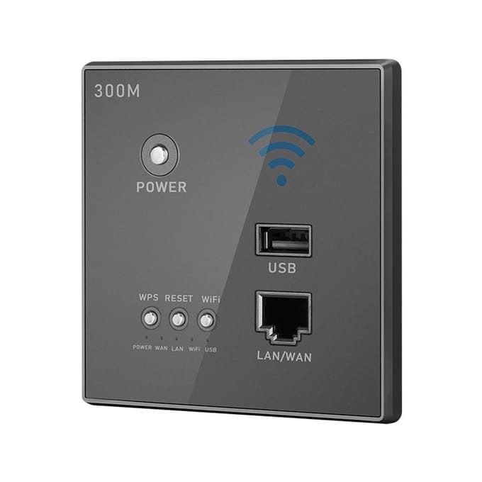 300Mbps In-Wall draadloze router AP-toegangspunt WiFi-router LAN-netwerkswitch WiFi AP-router met wit