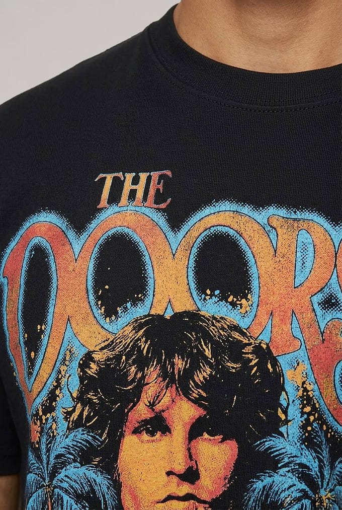 Oversized The Doors Licentie Print T-shirt | Black | Size Medium