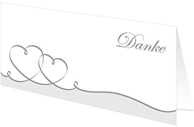 Bedankkaarten met Swingende Harten - 25 Stuks in Zilver