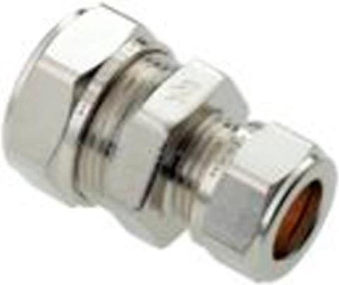 Bonfix knelkoppeling - Rechte verloopkoppeling - 22mm x 15mm - Vertint Messing