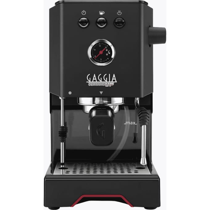 Gaggia Classic Up Pistonmachine | 688001006275 | Zwart met 58 mm filterdrager, PID-regeling, 2 inch TFT-display, manometer en pre-infusie