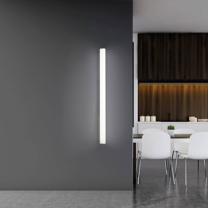 TECNICO by Sforzin Pirgos LED wandlamp, 100 cm breed, wit, kunststof