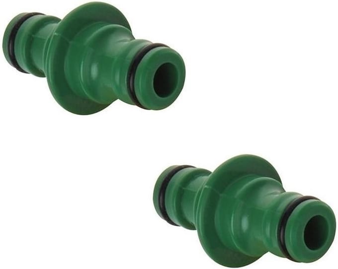 ProPlus Tuinslangkoppeling - 2x - groen - 5,5 cm - waterslangkoppeling