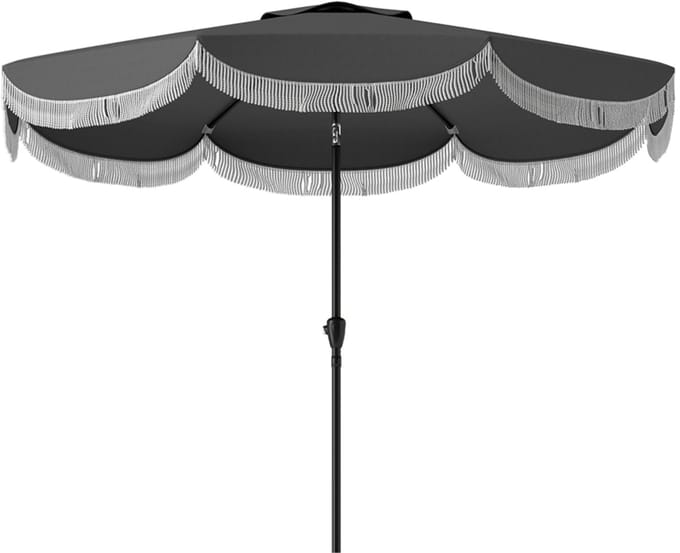 Parasol - 269 cm - Achthoekig Met UV Bescherming - Voor Tuin - Polyester - Donkergrijs