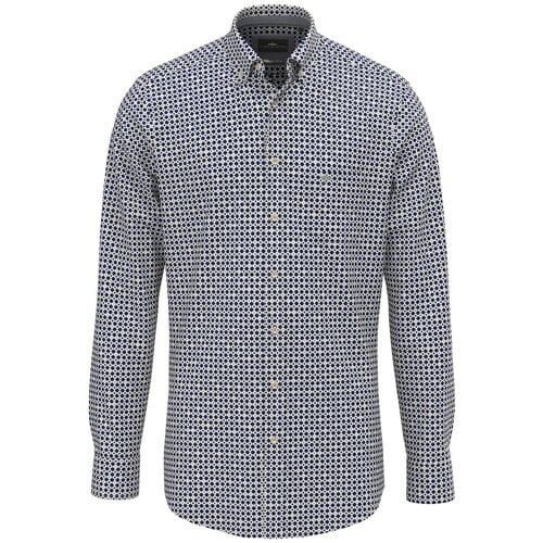 Fynch-Hatton Overhemd Fancy Pattern Poplin Button-Down Misty Blue / male