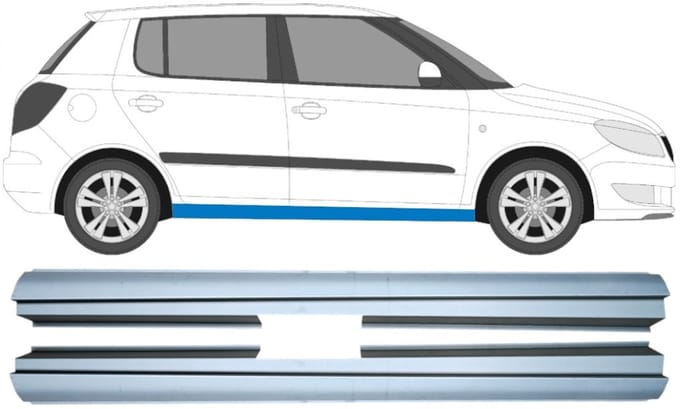 Reparatie dorpel voor Skoda Fabia II 2007-2015 / Links + Rechts / Set