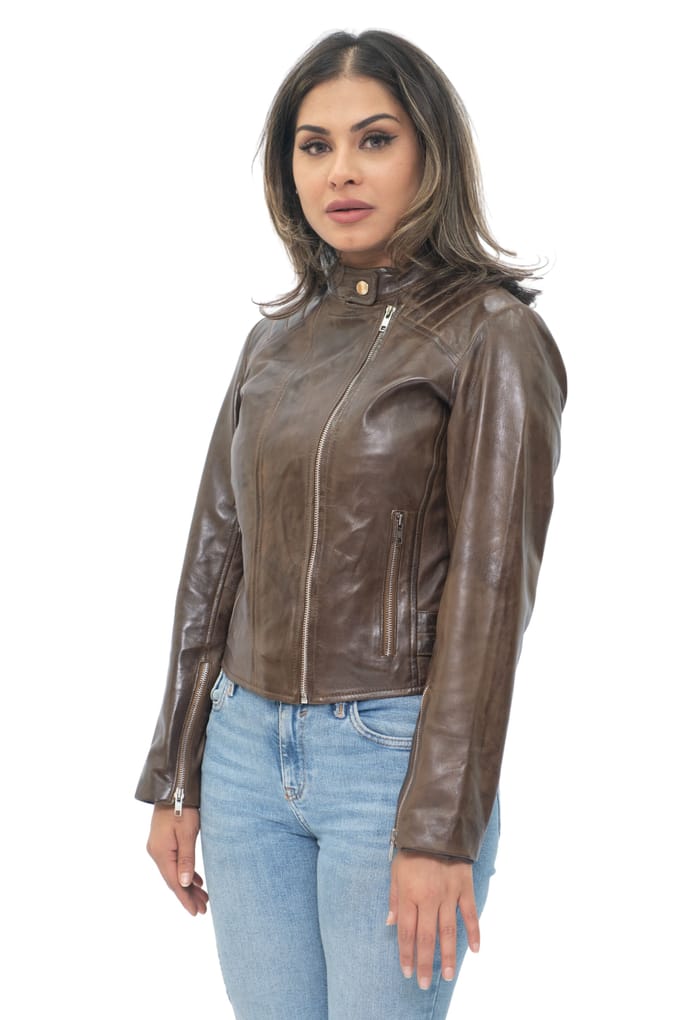 Dames leren bikerjack-Celaya