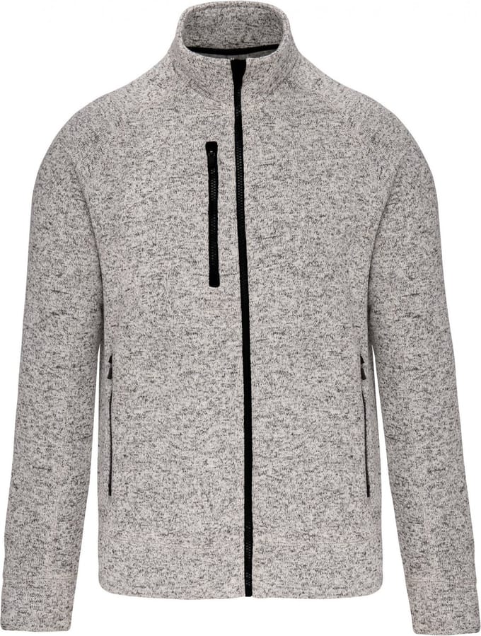 Kariban Heather herenvest met rits K9106 - Light Grey Melange - M