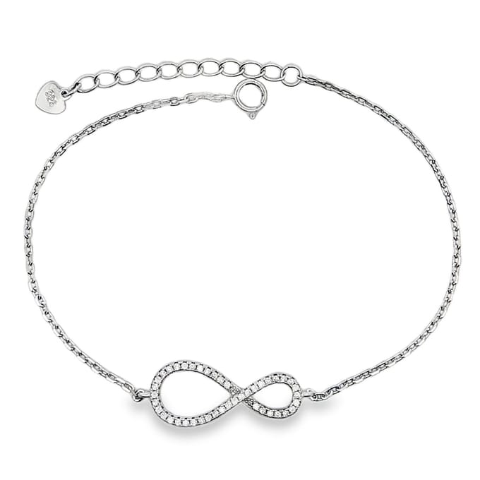 Juwelier Zwartevalk zilveren (gerhodineerd) infinity armband - 23.370