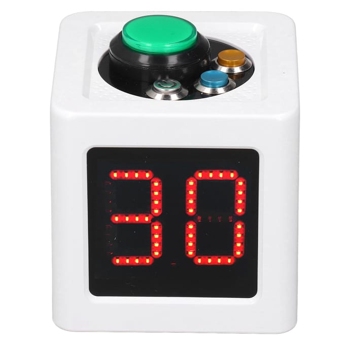 Kubus Timer 1.4in 4 Zijdige Digitale Shot Aftel Stopwatch voor Privé Poker Schaken Casino's Wit wit