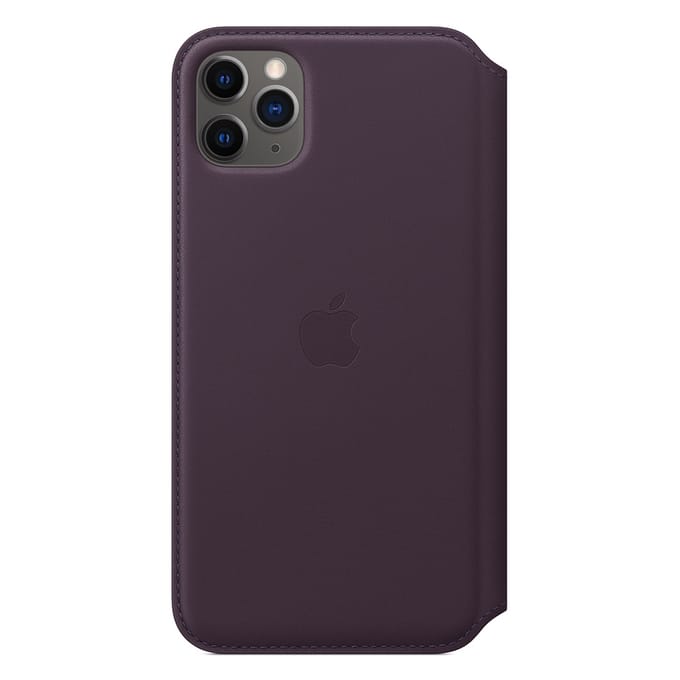 Leather Folio Bookcase voor de Apple iPhone 11 Pro Max - Aubergine