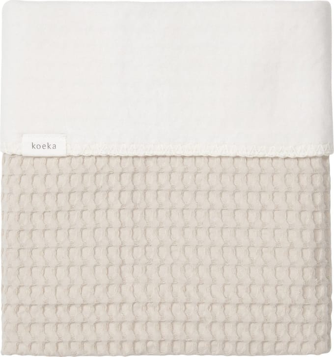 Koeka wiegdeken cotton fleece wafel Amsterdam sand 100x75