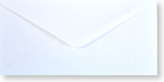 100 Luxe enveloppen - 11x22cm - Wit - 120 Grams - 110x220mm - Puntklepsluiting