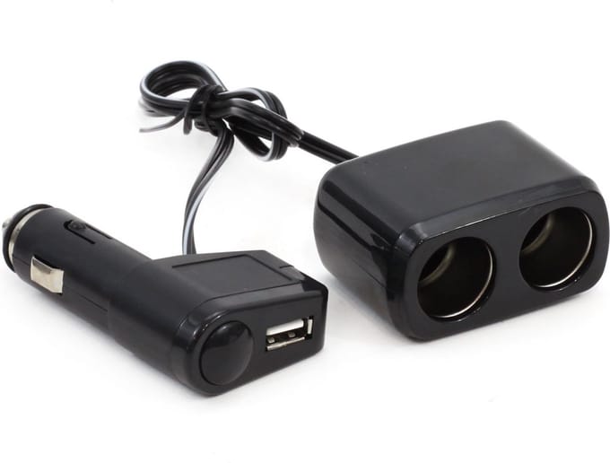AMiO Verlengstuk Stopcontact SOC1 2+1 USB Universeel Zwart