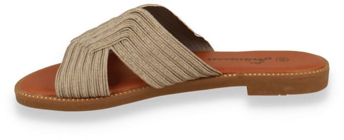 Mode-mania Dames Slipper | Taupe | Maat: 37