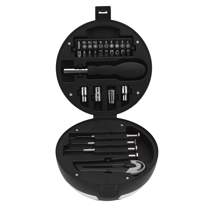 Schroevendraaierset Multifunctioneel Voetbalvormig Multi-bit Schroevendraaierset voor Computer Elektronica black