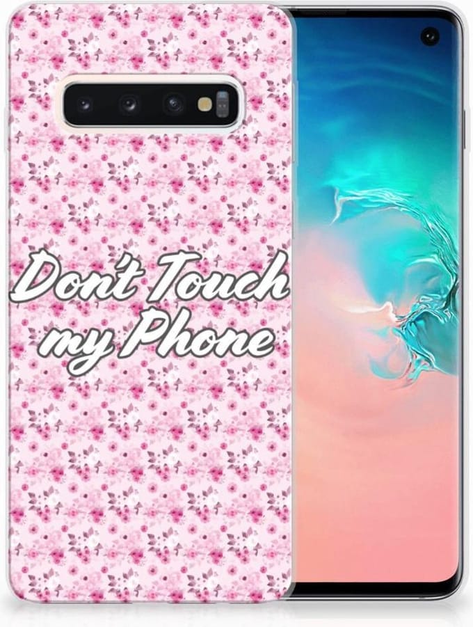 Samsung Galaxy S10 Silicone-hoesje Flowers Pink DTMP