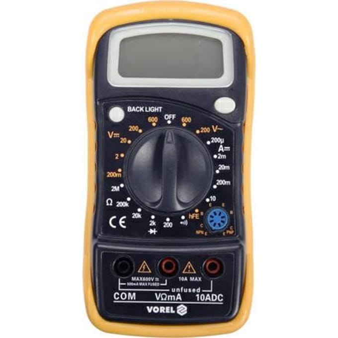 Vorel 81773 - Digitale Multimeter - Universele Universeelmeter - Spanningsmeter - AC/DC 600V - 10A - hFE Transistortest