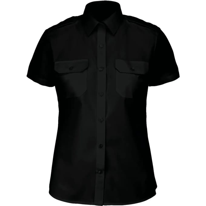 Kariban Damespilootoverhemd korte mouwen K504 - Black - XXL