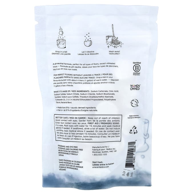 Vloerreiniger, 22 Tabletten, 116G(4,1 oz) white