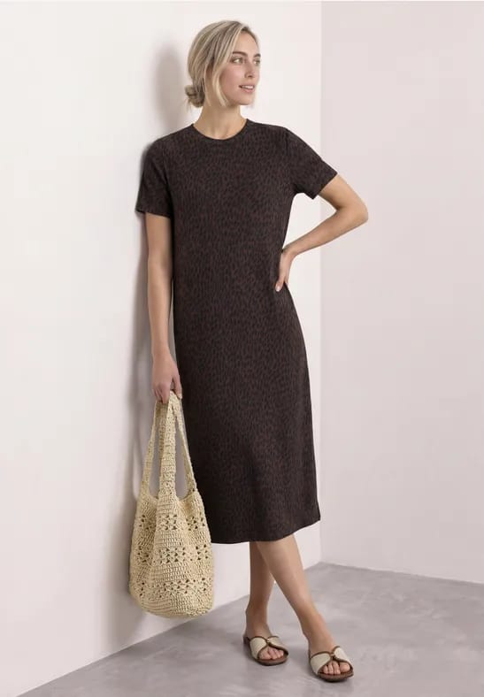 Midi-jurk met grafisch patroon