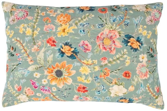 kussen geborduurd wilde bloemen paarse ridderspoor 40x60cm