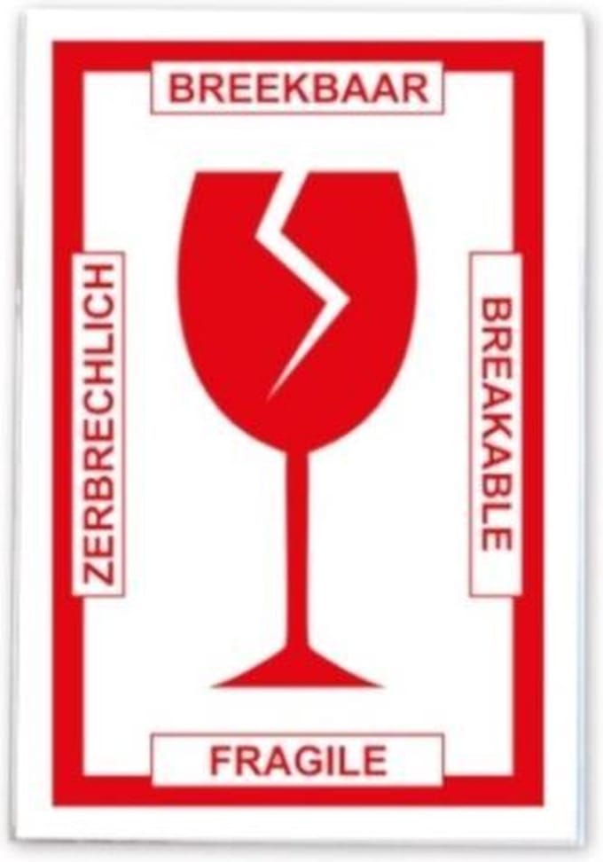 Soho Etiket Breekbaar 11,5 X 7,5 Mm Papier Wit/rood 2 Vellen