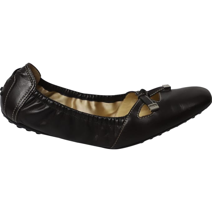 Tod's Bowscrunch Ballerina's in Zwart Leer