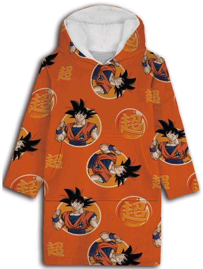 Dragon Ball Z Hoodie Fleece Deken, Warrior - Volwassen (One Size) - Polyester