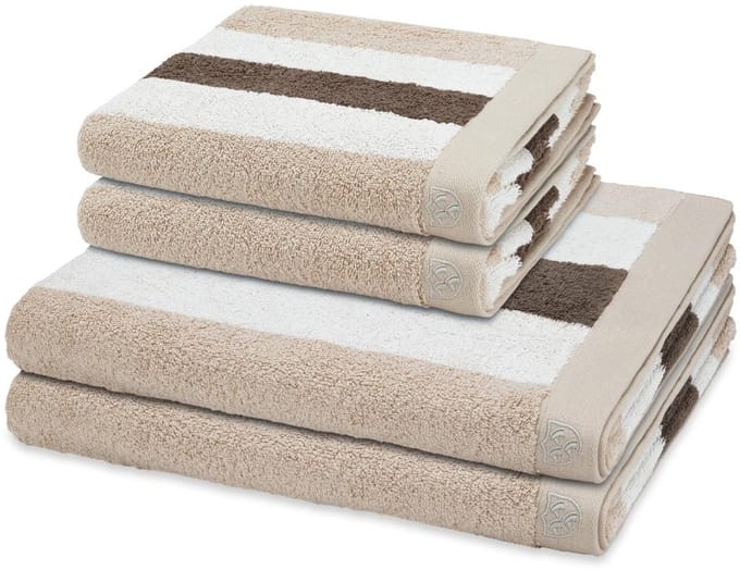 Ross Sonstiges 2 X handdoek 2 X douchehanddoek - in set 4 pack Doubleface Stripes