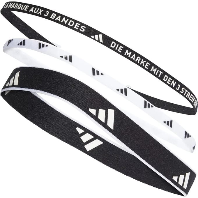 adidas Performance Multiple Width Training Hoofdbanden 3 Per Pack - Unisex - Zwart- Heren (M/L)