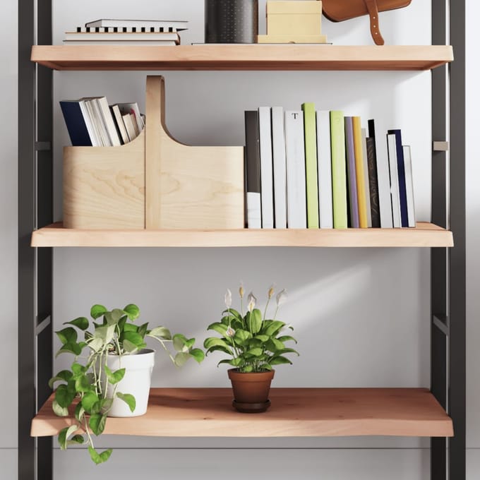 vidaXL - Wandschap - 80x50x(2-4) - cm - onbehandeld - massief - eikenhout