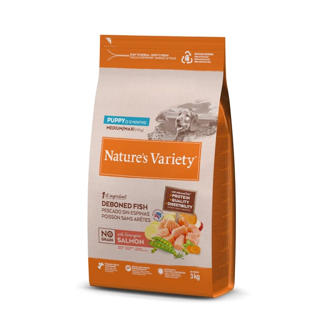 Nature's Variety No Grain Puppy Medium/Maxi Zalm - 3 kg