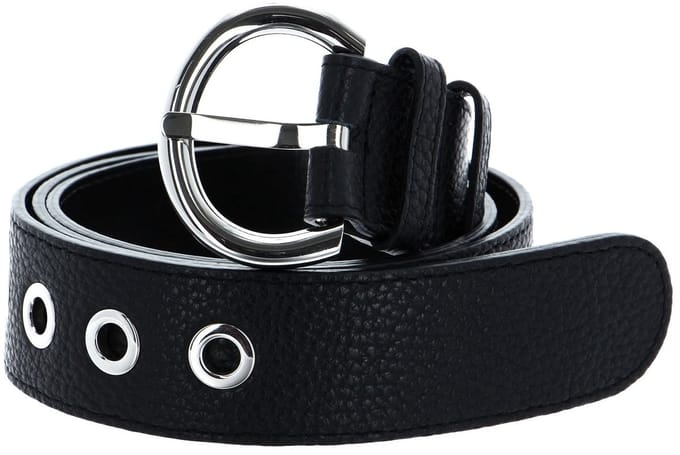 abro Leren riem Leather Adria Eyelets Belt W100 Black / Nickel zwart