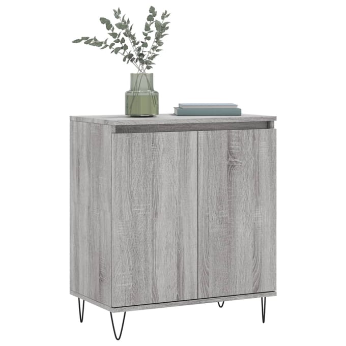 vidaXL - Dressoir - 60x35x70 - cm - bewerkt - hout - grijs - sonoma - eikenkleurig