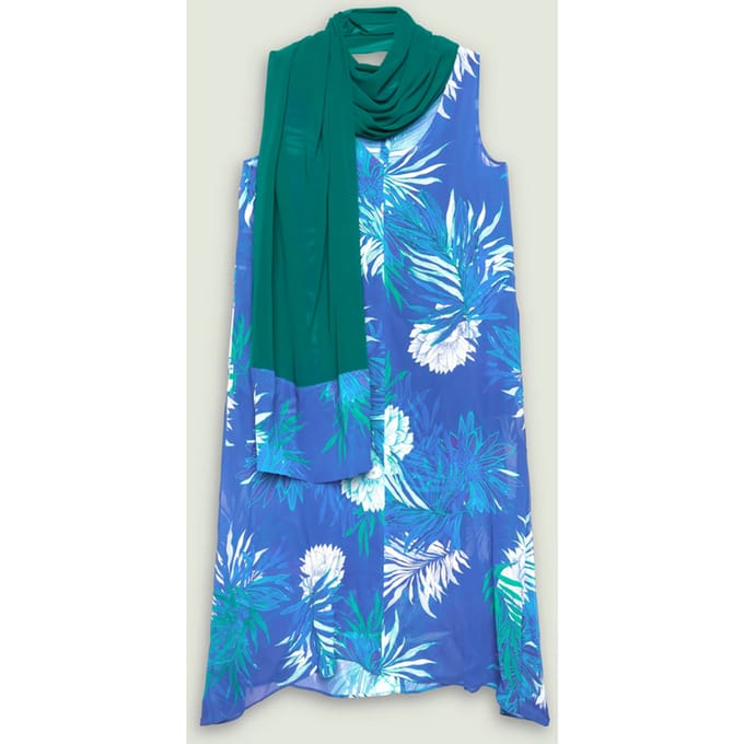 jurk met blauw-groene vrouw