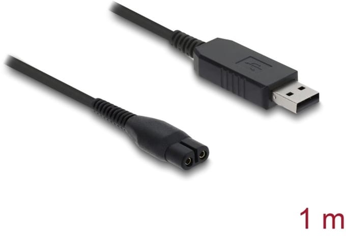 Delock USB Charging Cable 4.3 V for Electric Shavers compatible with Philips OneBlade 360 Face + Body - shaver charger replacement cable 1 m