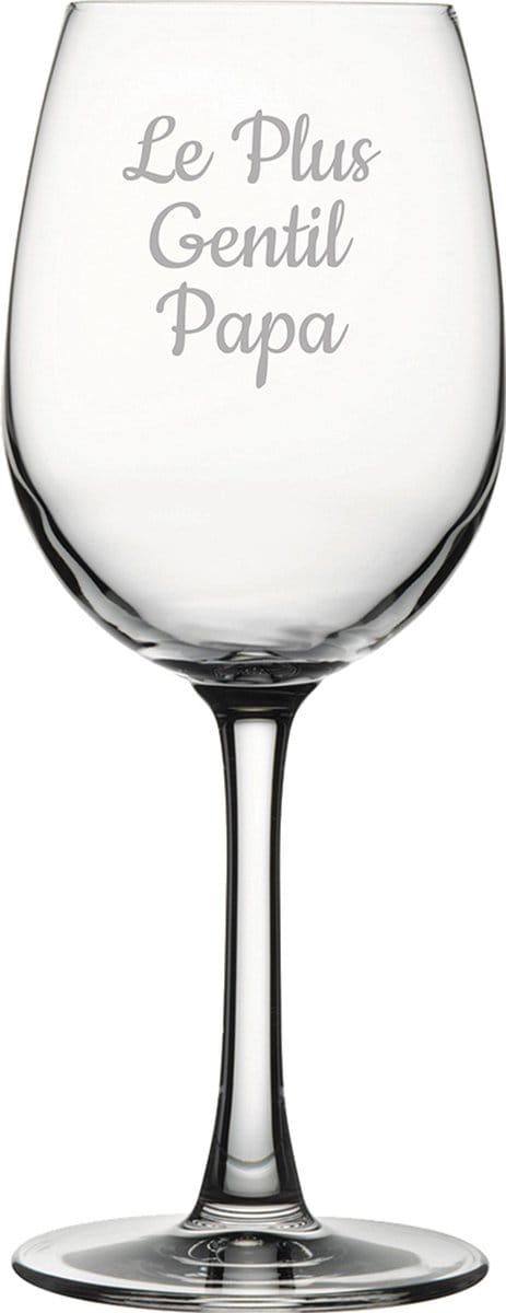 Witte wijnglas gegraveerd - 36cl - Le Plus Gentil Papa