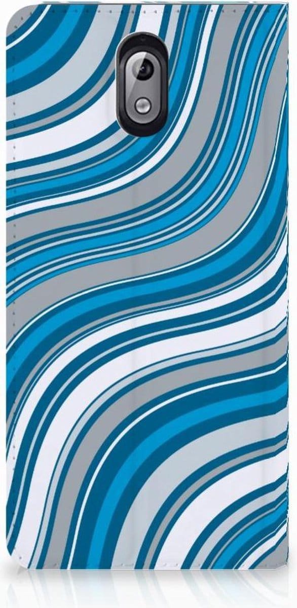 Nokia 3.1 (2018) Hoesje met Magneet Waves Blue