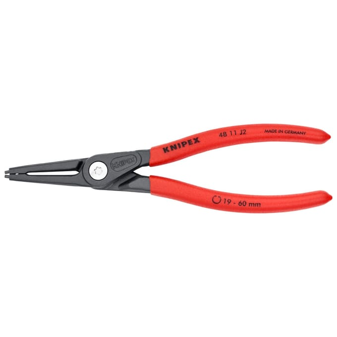 Knipex 48 11 J2 Precisie-borgveertang Geschikt voor borgringen Binnenringen 19-60 mm Puntvorm Recht