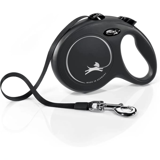 Flexi Rollijn New Classic Tape - Large 8 m - Hondenriem - Zwart - Actieve en Grote Honden
