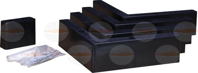 Slaaploods.nl Boxspring Poten Hoek - 6 cm Hoog - Set van 4 stuks - Zwart