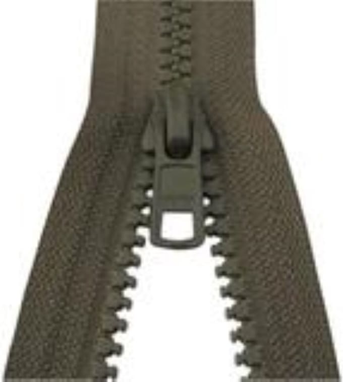 YKK - DUBBEL DEELBARE RITS - LEGER GROEN - 70 CM - BLOKTANDJES.
