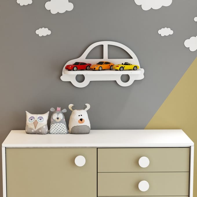 Wandplank voor kinderen 21x40x10,8 cm wit