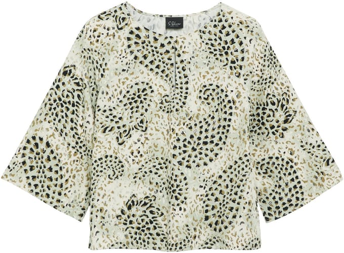 Relaxed fit blouse met korte mouwen van pure viscose