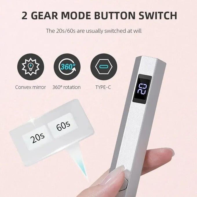 Mini Handheld UV Led-lamp voor nagels Draagbare oplaadbare nageldroger voor het uitharden van gellak met display-manicuremachine