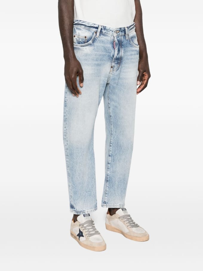Dsquared2 blauwe broek bro verontrust wassen licht